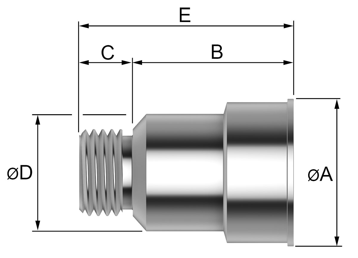 Demi-joint sphérique mâle D.80 - Manchon demi-joint sphérique mâle pour  tuyau en caoutchouc - Convient pour 5011646 - Réf. 60669